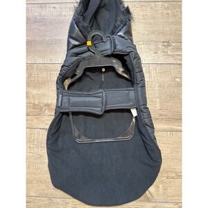 SilverPooch Cold‎ Alert Black Puffer Dog Coat Faux Fur Trim Hood - Large